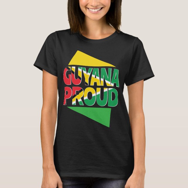 Gåva för kvinnor för Guyana flaggaSouth America T Shirt (Framsida)