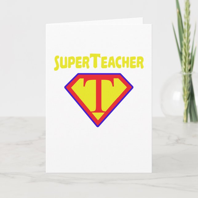 Gåva för lärare för Superteacher Superhero rolig Helgkort (Framsida)
