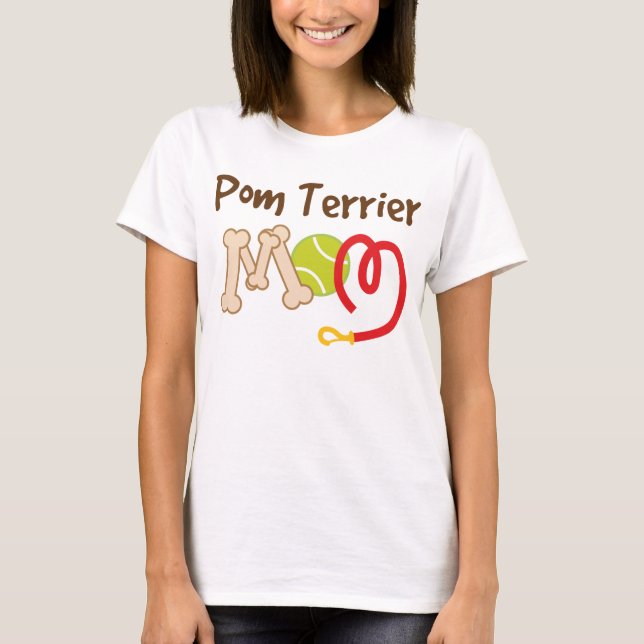 Gåva för mamma för Pom Terrierhund aveln T Shirt (Framsida)