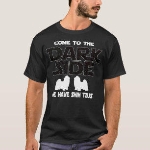 Gåva för mörk sida för Shih Tzu hund rolig T Shirt