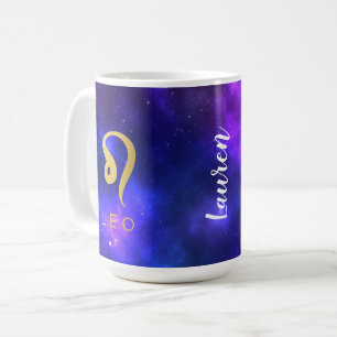Gåva för mugg för kaffe för Leo personliggalax