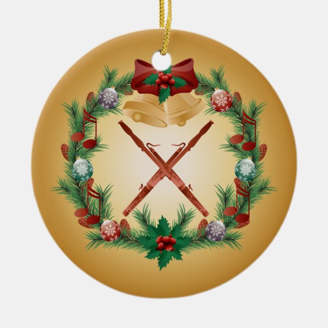 Gåva för musik för julfagottprydnad julgransprydnad keramik (Framsidan)