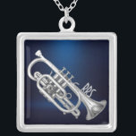 Gåva för personligMonogramkornett Silverpläterat Halsband<br><div class="desc">Text är för att dig ska personifiera/skräddarsy eller tar bort,  om önskad. Känselförnimmelsen frigör för att ändra stilsorten,  textfärg,  formatet av texten.</div>