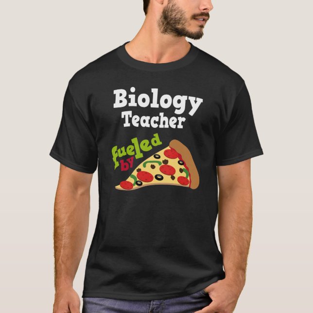 Gåva för Pizza för biologilärare (rolig) T-shirt (Framsida)
