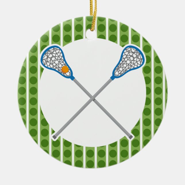 Gåva för prydnad för personligLaCrosse lag Julgransprydnad Keramik (Framsidan)
