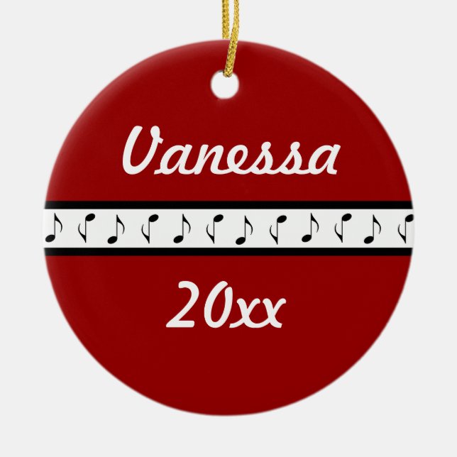 Gåva för prydnad för personligpianomusik julgransprydnad keramik (Framsidan)