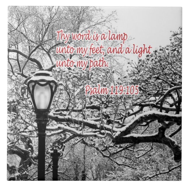 Gåva för Verse för Psalm119:105bibel beställnings- Kakelplatta (Framsidan)