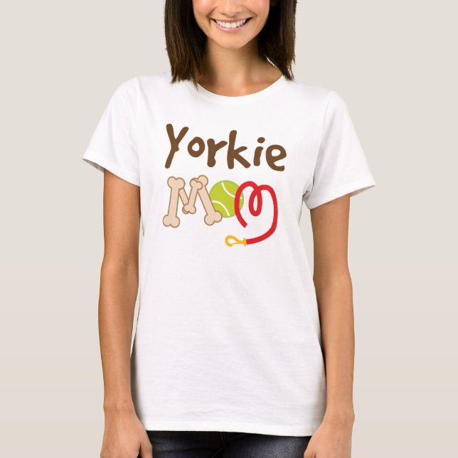 Gåva för Yorkie hund avelnmamma Tee Shirt (Framsida)