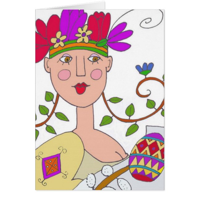 Gåva från en jungfru- ukrainsk Folk konst för vår Hälsningskort (Framsidan)