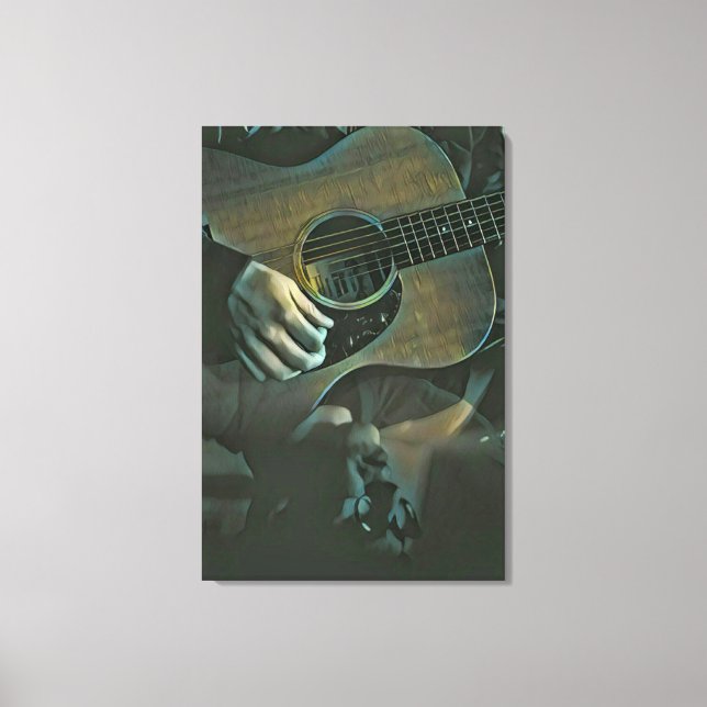 gåva på nationell gitarr canvastryck (Framsida)