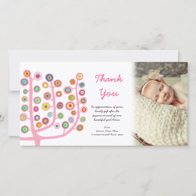 Gåva Photocard för tacknyfödd bebisankomst Tack Kort (Framsida)