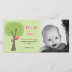 Gåva Photocard för tacknyfödd bebisankomst Tack Kort