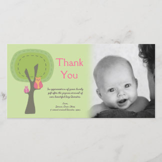 Gåva Photocard för tacknyfödd bebisankomst Tack Kort