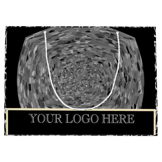 GÅVA _ SVART SILVER  STOR PRESENTPÅSE (Framsidan)