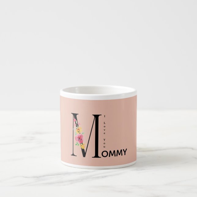 Gåva till mamma, Jag älskar dig Mamma, Mors dag Fä Espressomugg (Framsidan)