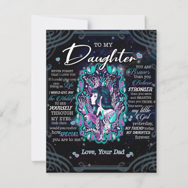 Gåva till min dotter, brev till dotter från pappa inbjudningar (Framsida)