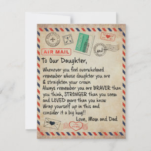 Gåva till min dotter, Kärleksbrev till vår dotter Inbjudningar