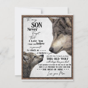 Gåva till min son, mamma och son, kärleksbrev till inbjudningar