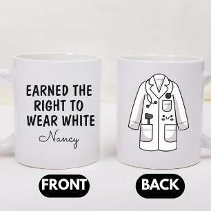 Gåva till ny läkare, personlig vit rock kaffemugg