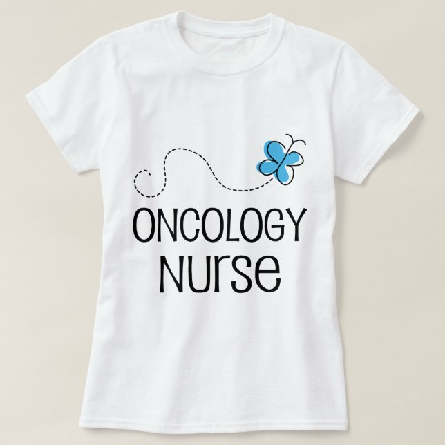 Gåvaidé för Oncologysjuksköterskan (fjärilen) T Shirt (Design framsida)