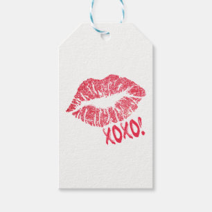 Gåvamärkre, läppar xoxo. presentetikett