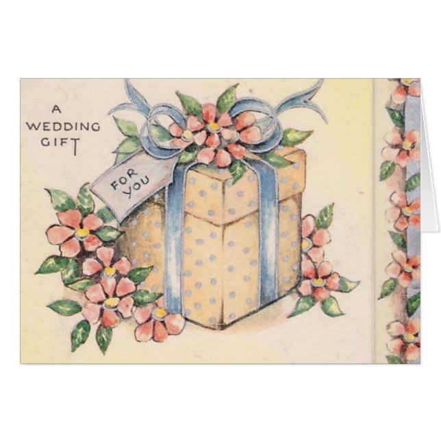 Gåvan boxas bröllop hälsningskort (Framsidan Horizontal)