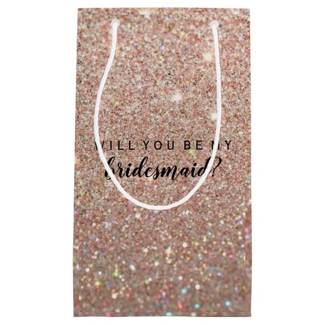 Gåvan hänger lös ska dig är min brudtärna rosa (Framsidan)