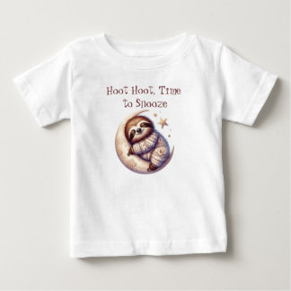 Gåvärd Sloth & Måne Baby trasa T Shirt