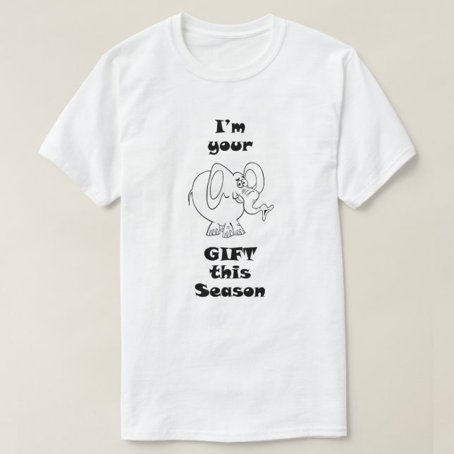 Gåvavitelefant T-shirt (Design framsida)