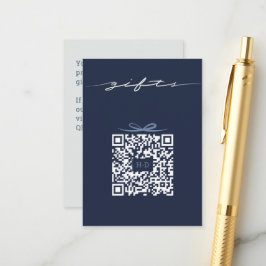 Gåvboks- och band-QR-kod | Bröllopspresentregistre Tilläggskort