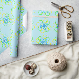 Gåveförpackning - Skärande ringar (blå) Presentpapper