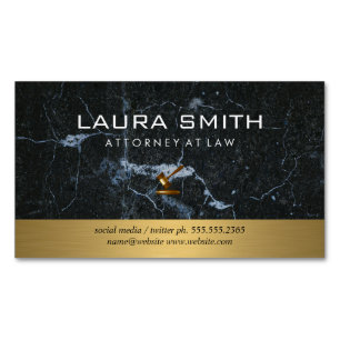Gavel Icon   Attorney   Metallisk Guld   Marble Magnetiska Visitkort