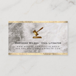 Gavel Legal Counsel/Marble Guld Trim Visitkort