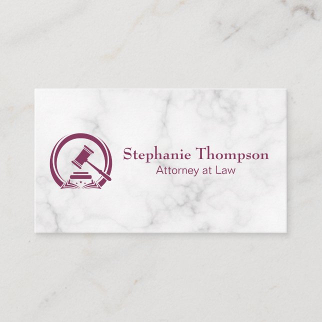 Gavel Logotyp | Lag och ordning Tidsbeställning Kort (Framsida)