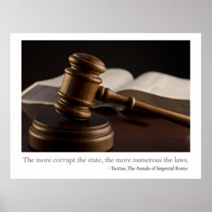 Gavel och korruptionaffisch poster