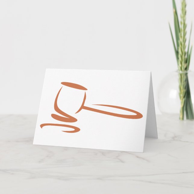 Gavel som föreställer en domare i kort (Framsida)