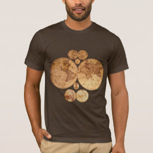 Gåvgift för den gamla World Map Designer T-shirt
