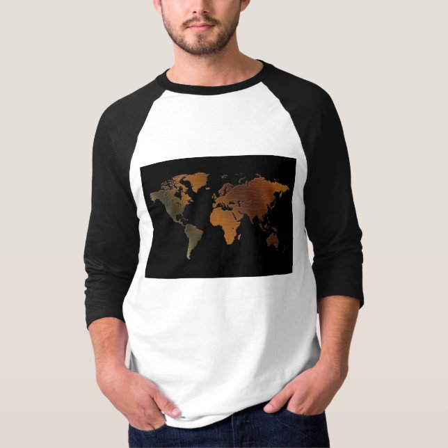 Gåvgift för den gamla World Map Designer T Shirt (Framsida)
