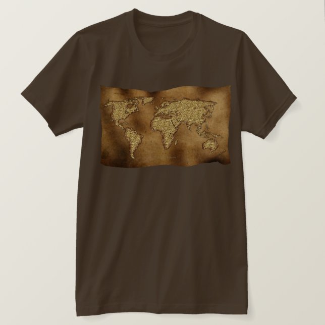 Gåvgift för den gamla World Map Designer Tee (Design framsida)