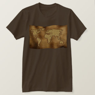 Gåvgift för den gamla World Map Designer Tee Shirt