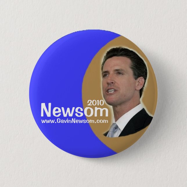 Gavin 2010 Newsom klämmer fast Knapp (Framsida)