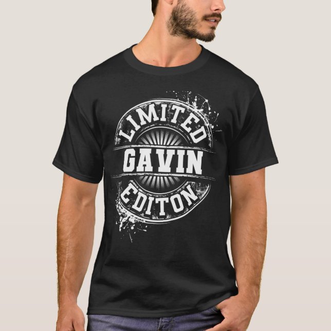GAVIN Begränsad Edition Funny Personlig Namn T Shirt (Framsida)