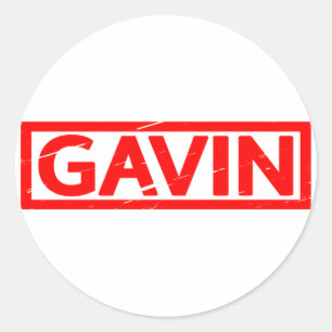 Gavin Frimärke Runt Klistermärke