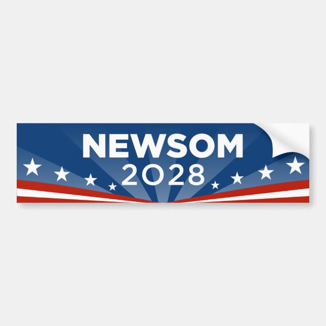 Gavin Newsom 2028 Bildekal (Framsidan)