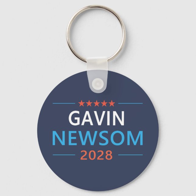 Gavin Newsom 2028 För President Nyckelring (Framsida)