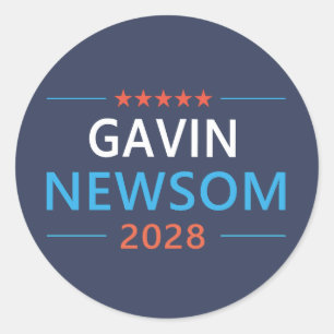 Gavin Newsom 2028 För President Runt Klistermärke