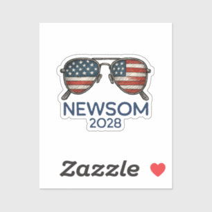 Gavin Newsom 2028 För President Solglasögon Klistermärken
