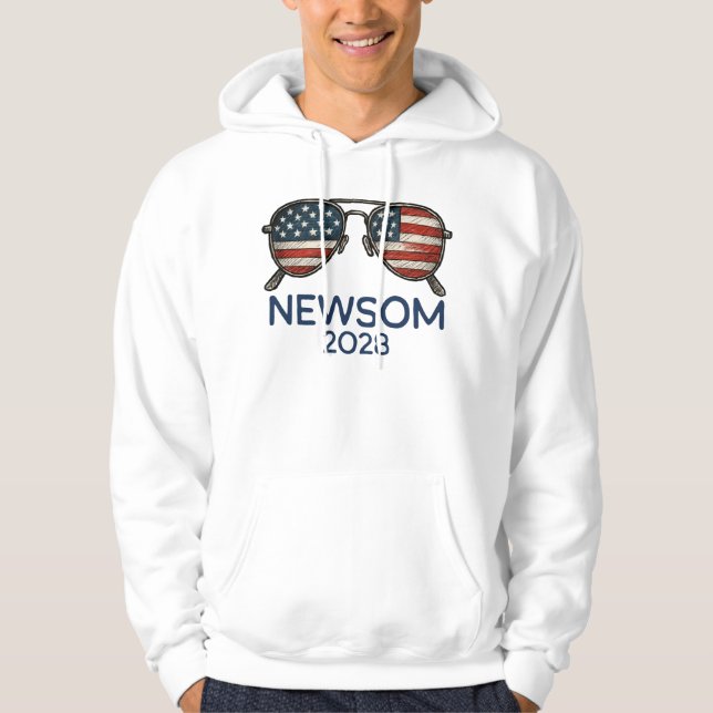 Gavin Newsom 2028 för president Sunglass Hoodie (Framsida)
