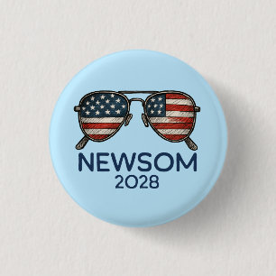 Gavin Newsom 2028 för president Sunglass Knapp