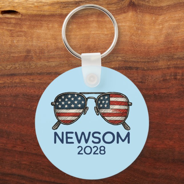 Gavin Newsom 2028 för president Sunglass Nyckelring (Framsida)